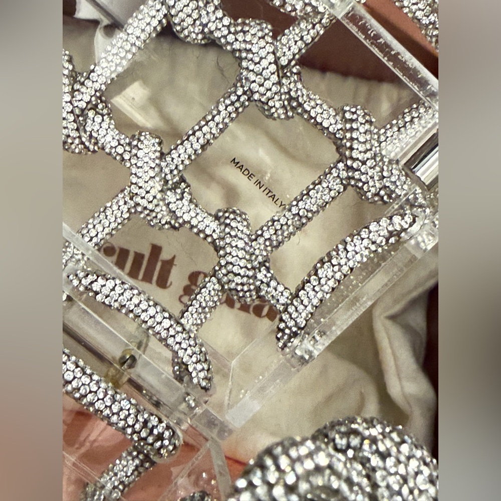 cult gaia Silver Crystal Knotted Acrylic Mini Shoulder Bag - Picture 12 of 14